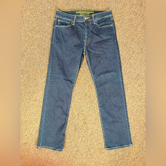 American Eagle Jeans Men 31x30 Straight Active Flex Dark Wash Denim Pants - Picture 1 of 7